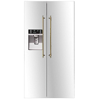 Отдельностоящий холодильник ILVE RN 9020 SBS/WHG белый (ручки латунь)
